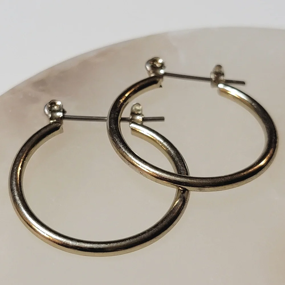 Gold Tone Hoop Earrings Small